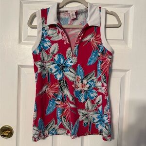 Tommy Bahama Floral Sleeveless Top - Pink and Blue